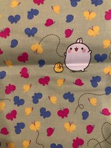 Molang Cartoon Bunny anime Print 100% Cotton Fat Quarter 18&quot;x22&quot; NEW Mask - £5.48 GBP