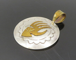 NAVAJO 925 Silver &amp; 12K GOLD - Vintage Shiny Two Tone Claw Pendant - PT15469 - £76.67 GBP