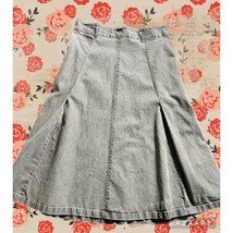 Gray Retro Denim Maxi Skirt Fit &amp; Flare Style Lee Brand - £19.81 GBP