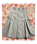 Gray Retro Denim Maxi Skirt Fit &amp; Flare Style Lee Brand - £19.70 GBP