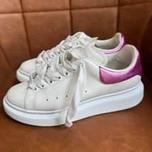 Alexander McQueen Oversized Metallic Heel  Sneakers White &amp;Cocktail Pink... - $3,372.65 MXN