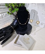 Rare Vintage Perlas Manacor Pearl Necklace &amp; Bracelet Set Gold Plated Si... - $200.04 CAD