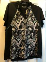 NWT Ladies Bermuda Sands Black Tropical Short Sleeve Golf Shirt - M L XL & XXL image 2