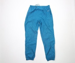 Vtg 90s Reebok Mens Medium Distressed Spell Out Cuffed Nylon Joggers Pants Teal - £31.61 GBP
