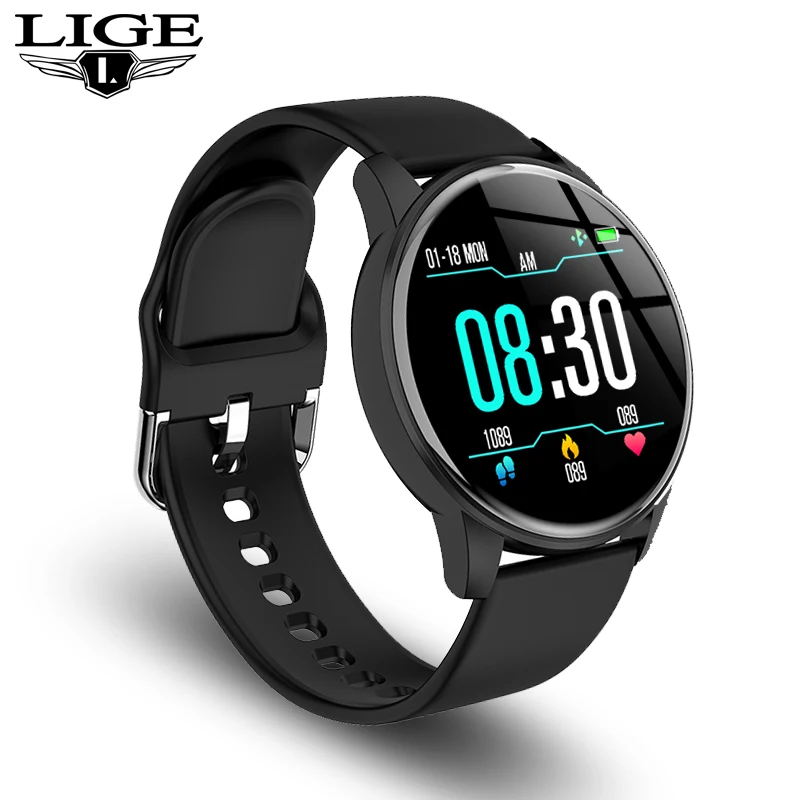 LIGE Fashion  Smart Watch Women Men Fitness tracker Heart rate monitor Blood pre