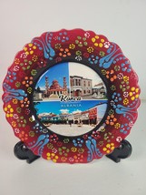 Korca Albania Souvenir Plate Wall Plaque Photos Colorful 7 3/8in - £11.11 GBP