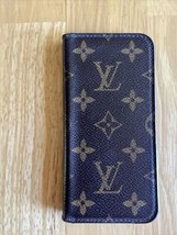 Authentic Louis Vuitton Monogram Folio iPhone 7 Case Brown USA Shipping  EUC - £71.82 GBP