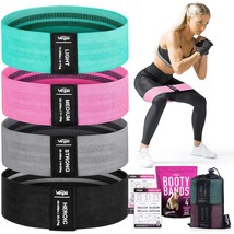4 Fabric Booty Exercise Bands For Women &amp; Men - Glute, Hip &amp; Thigh Resistance Ba - £36.96 GBP