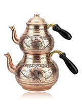 LaModaHome Rose and Flower Carved Handmade Copper Tea Pot - £80.87 GBP