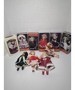 Lot Of 10 Victorian Mini Porcelain Dolls Lace &amp; Velvet Christmas Decor S... - $911.13 MXN