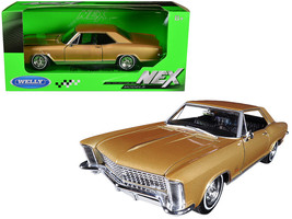 1965 Buick Riviera Gran Sport Gold Metallic 1/24 Diecast Model Car by Welly - £28.49 GBP