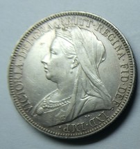 Great Britain 1901 Victoria Silver Coin Florin 2 Shillings Nicely Toned , Unc - £254.98 GBP