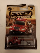 Matchbox 2023 County Rescue Series 4/6 Red Freightliner M2 106 Fire Truck MOC - $14.99