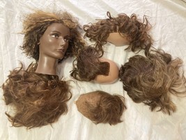 Mannequin Head w Interchangeable Scalps Cosmetology Human Hair with head - $14.85