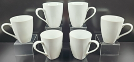 6 Over And Back Company’s Coming Mugs Set White Smooth Porcelain Coffee Cups Lot - £52.72 GBP