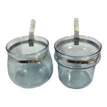 VTG Pyrex Blue Tint Glass Flameware Double Boiler #6762, Two Part Bain Marie Set - £43.21 GBP
