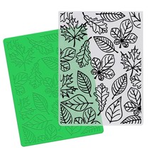 3D Fall Leaves Plastic Embossing Folders For Card Making Thanksgiving Leaves Bac - £10.18 GBP