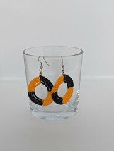 New Handmade African Masai Beaded Beads Earrings Orange And Black - $8.51