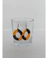 NEW HANDMADE AFRICAN MASAI BEADED BEADS EARRINGS ORANGE AND BLACK - $8.51