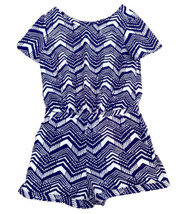 J Crew Romper Short Sleeve Geometric Print Navy Blue White Pockets Size ... - £13.36 GBP