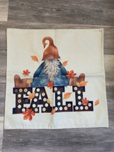 Fall Decor Pillow COVER 22”x22”, Decorative Thanksgiving Home Gnome NEW - £6.26 GBP