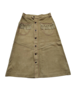 Double RL Women&#39;s Fringed Suede Skirt Brown $999 FREE WORLDWIDE SHIIPING - £388.60 GBP
