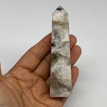 123.5g, 4.1&quot;x1&quot;x1&quot; Rainbow Moonstone Tower Obelisk Point Crystal @India,B29302 - £11.98 GBP