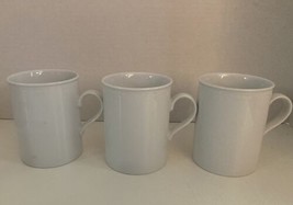 3 Crate &amp; Barrel Staccato White Coffee Mugs Kathleen Wills Japan 3 7/8&quot; ... - £19.45 GBP
