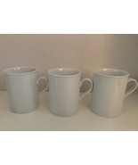 3 Crate &amp; Barrel Staccato White Coffee Mugs Kathleen Wills Japan 3 7/8&quot; ... - £19.37 GBP