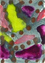 Original Abstract Watercolor Painting Art &quot;Ornament&quot; ACEO 6 Year Old Artist Mila - £6.37 GBP