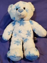 Build A Bear 2010 White Bear With Blue Snowflakes Plush Stuffed Animal T... - £10.22 GBP