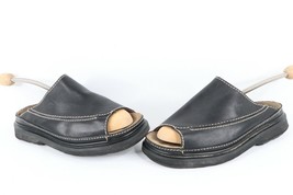 Vtg 90s Dr Martens Womens 10 Chunky Platform Leather Strap Slip On Sandals Black - £220.85 GBP