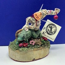 Fairy figurine sculpture faeriee hill hollow jumping frog toad statue folk art - £39.07 GBP