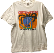 $50 King Bob Big Hed Keith Haring Scuba Aruba Vintage 90s White T-Shirt XL - £46.88 GBP