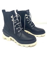 Sorel 8 Women's Boots Brex Heel Waterproof Lace Black Booties High Leather NEW - £74.78 GBP