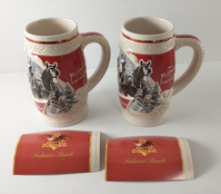 Budweiser FIRST SNOW OF THE SEASON 35th Anniversary Holiday Beer Steins ... - £31.67 GBP