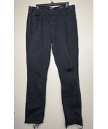 Judy Blue Women&#39;s Black Skinny Fit Distressed Raw Hem Jeans Size 13/31 J... - $27.40 CAD