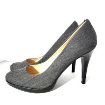 Nine West Womens Size 8 M Stiletto Pumps Dark Gray Hounds Tooth Fabric - £15.32 GBP