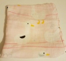 Baby Blanket Pink with White Duck Design 47&quot; x 39&quot;* - $9.69