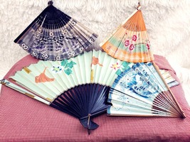 Lot of 4 Vintage Hand Fans for restoration. One is Made in Occupied Japan. - $35.00