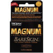 Trojan Magnum Bareskin 3 Pack Large Size Condoms(D0102H7T8YV.) - £11.27 GBP