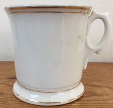 1900s Antique Germany Vintage White Porcelain Gold Rim Mens Shaving Mug ... - $49.49
