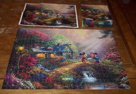 Disney &amp; Thomas Kinkade Mickey And Minnie Mouse Jigsaw Puzzle 750 Pieces Ceaco - £15.82 GBP