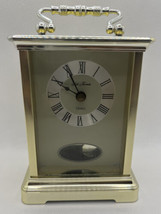  Vintage Seth Thomas Gold Brass Rapture Carriage Quartz Alarm Clock Model 243 - £18.74 GBP
