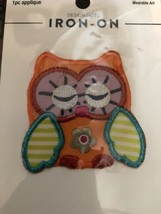 Owl Patch Orange Bright Colorful Funky Iron/Sew On Appliqué Embroidered New 2x2 - £3.54 GBP