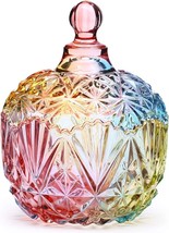 Danmu 1Pc Colorful Glass Storage Jar With Lid Candy Cookie Jar, 750Ml / ... - $31.99