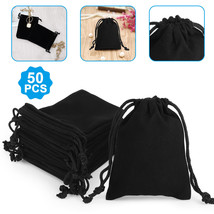 50Pcs Velvet Drawstring Velour Pouch Jewelry Ring Wedding Party Favor Gift Bags - £13.32 GBP