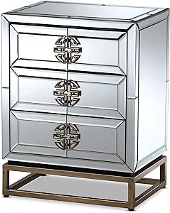 Baxton Studio Laken End Table, One Size, Mirrored/Sliver - $453.99
