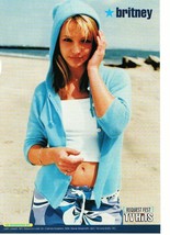 Britney Spears teen magazine pinup clipping on the beach blue sweater in... - $3.50