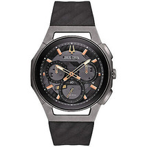 Bulova Men&#39;s Curv Black Dial Watch - 98A162 - £440.78 GBP